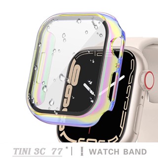 เคส iwatch สีสันสดใส + กระจกนิรภัยกันรอยหน้าจอ สําหรับ Apple Watch Series 8 7 SE 6 5 4 3 2 S8 สําหรับ iwatch 41 มม. 45 มม. 38/42 40 มม. 44 มม.