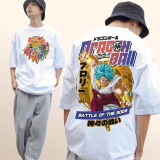 【ใหม่】Manga Dragonball Battle of gods Tees shirt Oversized  White Tshirt Streetstyle graphic tops