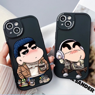 เคสโทรศัพท์มือถือแบบนิ่ม TPU กันรอยเลนส์กล้อง ลายการ์ตูนชินจัง สีดํา สําหรับ Infinix Note 8 Hot 9 10 11 10s 11 11s Play Smart 5 6 | St P066