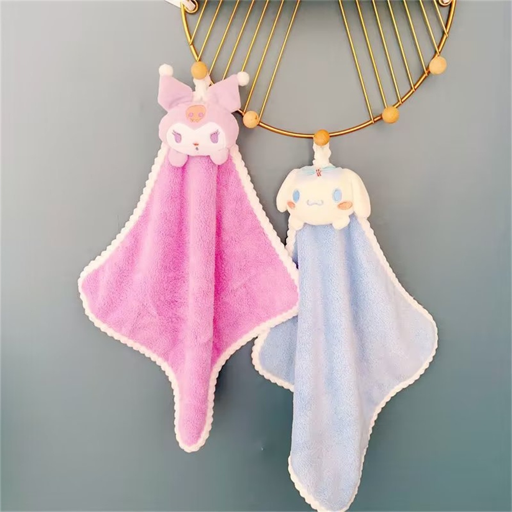 ผ้าเช็ดมือ Sanrio Cinnamoroll Kuromi Kawaii ลายการ์ตูนตุ๊กตาผ้าเช็ดมือสำหรับเด็ก ผ้าเช็ดมือไมโครไฟเบอร์ดูดซับน้ำได้ดี จัดส่งรวดเร็ว - รูปที่ 3