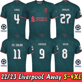 เสื้อกีฬาแขนสั้น ลายทีมชาติฟุตบอล Darwin Keita Firmino Salah Virgil UEFA NP2 22 23 ชุดเยือน PN2