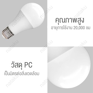 สว่างยิ่งขึ้น หลอดไฟ LED หลอดไฟแอลอีดี Bulb ใช้งานไฟบ้าน 220V LED light ขั้ว E27 ขนาด 5W 7W 9W 12W 15W   ขาวกับวอร์มไวท์