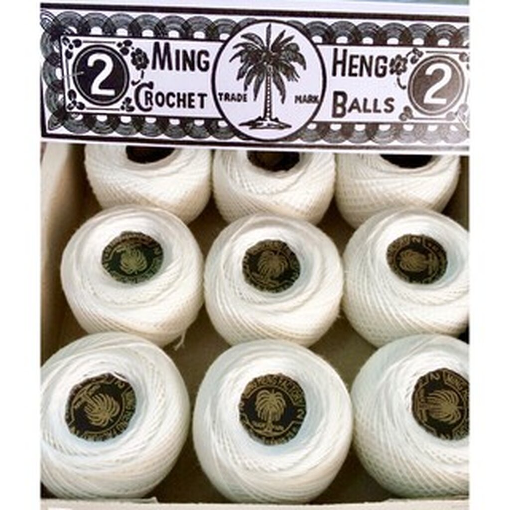 ด้ายกลุ่มม้วนใหญ่ MING HENG (ราคารวมแวท) ตราต้นมะพร้าว #2 เชือกด้าย สีขาว 12 ม้วน/1 กล่อง