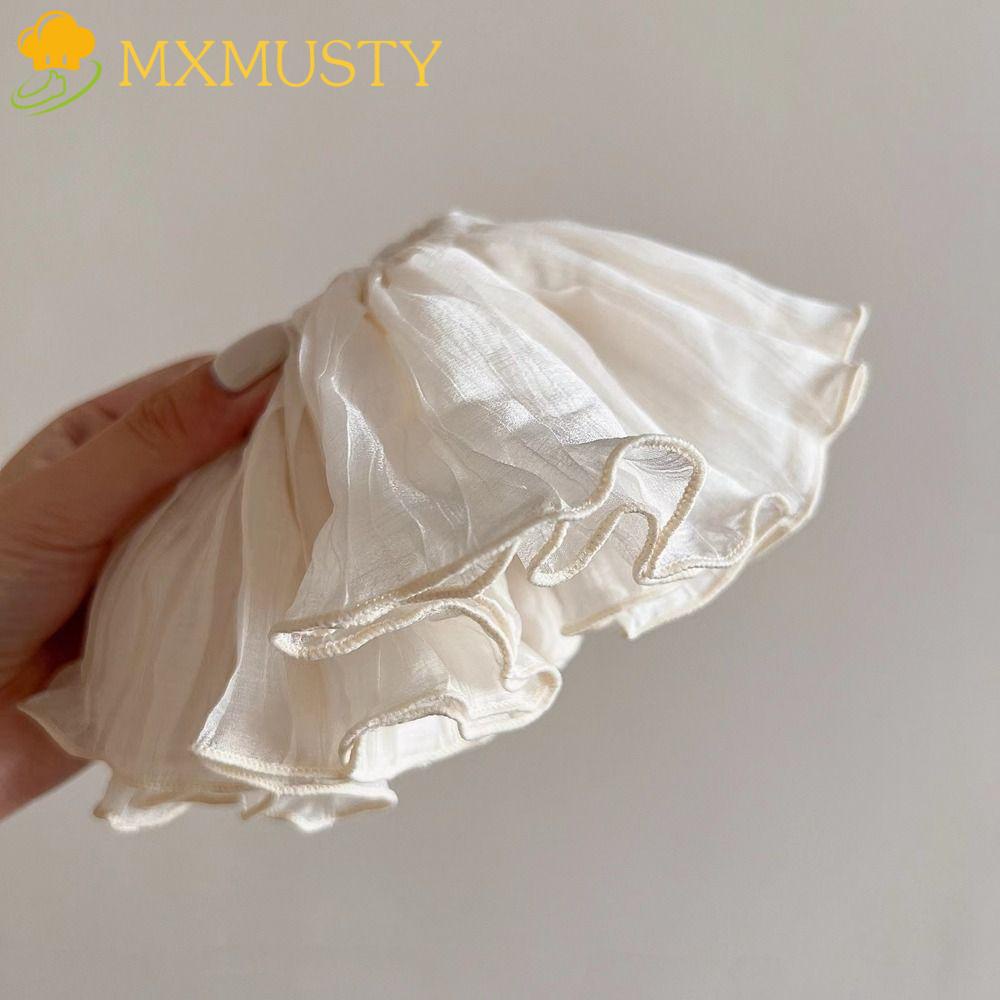 Mxmusty ยางรัดผม ผ้าตาข่าย ลายดอกไม้ ลูกไม้ สไตล์เกาหลี ฝรั่งเศส สร้างสรรค์ ขนาดใหญ่ สําหรับผู้หญิง