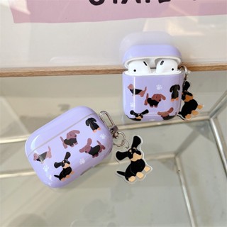 Mango เคส TPU ลายการ์ตูนอนิเมะสุนัขสีม่วง สําหรับ AirPods 1 2 3 Pro 2 Gen 2 3 2nd 3rd