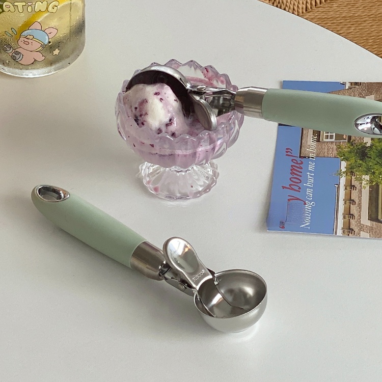 HERA ช้อนตักไอศกรีม สเตนเลส พร้อมทริกเกอร์ ดีไซน์ ลูกบอลบดมันฝรั่ง ผลไม้ Ice Cream Scoop