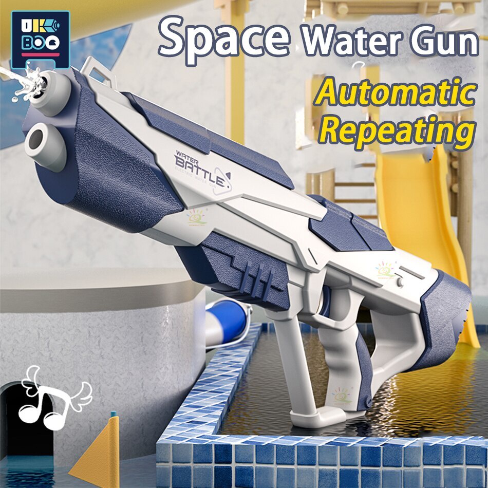 Large Capacity Electric Water Gun Toy Chargeable High Pressure Auto Water Absorption Continuous Firing Children Outdoor