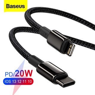 Baseus PD 20W สายเคเบิลข้อมูล สําหรับโทรศัพท์ 14 13 12 Pro Max Type C สายชาร์จเร็ว 1ม. / 2ม. สายไฟ