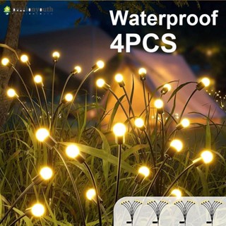 4PCS 8LED โคมไฟพลังงานแสงอาทิตย์ รูปหิ่งห้อย สําหรับตกแต่งสวน และสนามหญ้ากลางแจ้ง