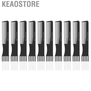 Keaostore Salon Teasing Combs  5 Pins 10pcs Reliable Carbon Lift Teasing Combs Prevent Slipping with Metal Prong for Salons