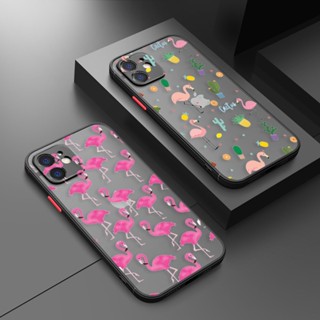 เคสโทรศัพท์มือถือ TPU นิ่ม ผิวด้าน กันกระแทก ลายฟลามิงโก้ กระบองเพชร โรแมนติก สีชมพู สําหรับ Apple iPhone 14 13 12 11 PLUS PRO MAX MINI 6 6S 7 8 PLUS iPhone X XS XR X MAX SX MAX SE2020 SE2022