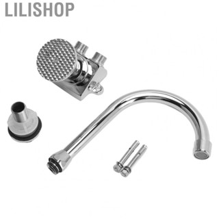 Lilishop Floor Mounted Foot Pedal Faucet  Silver Stainless Steel Foot Pedal Basin Faucet  for Kitchen