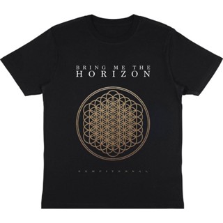 พร้อมส่ง ผ้าฝ้ายบริสุทธิ์ T-Shirt     BAND BMTH - SEMPITERNAL  T-SHIRT BAJU BRING ME THE HORIZON METAL DISTRO PRIA HITAM