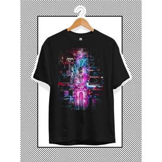 เสื้อยืด พิมพ์ลายกราฟฟิค Vaporwave Aesthetics และ City Life At Night สไตล์ฮาราจูกุ วินเทจ โอเวอร์ไซซ์