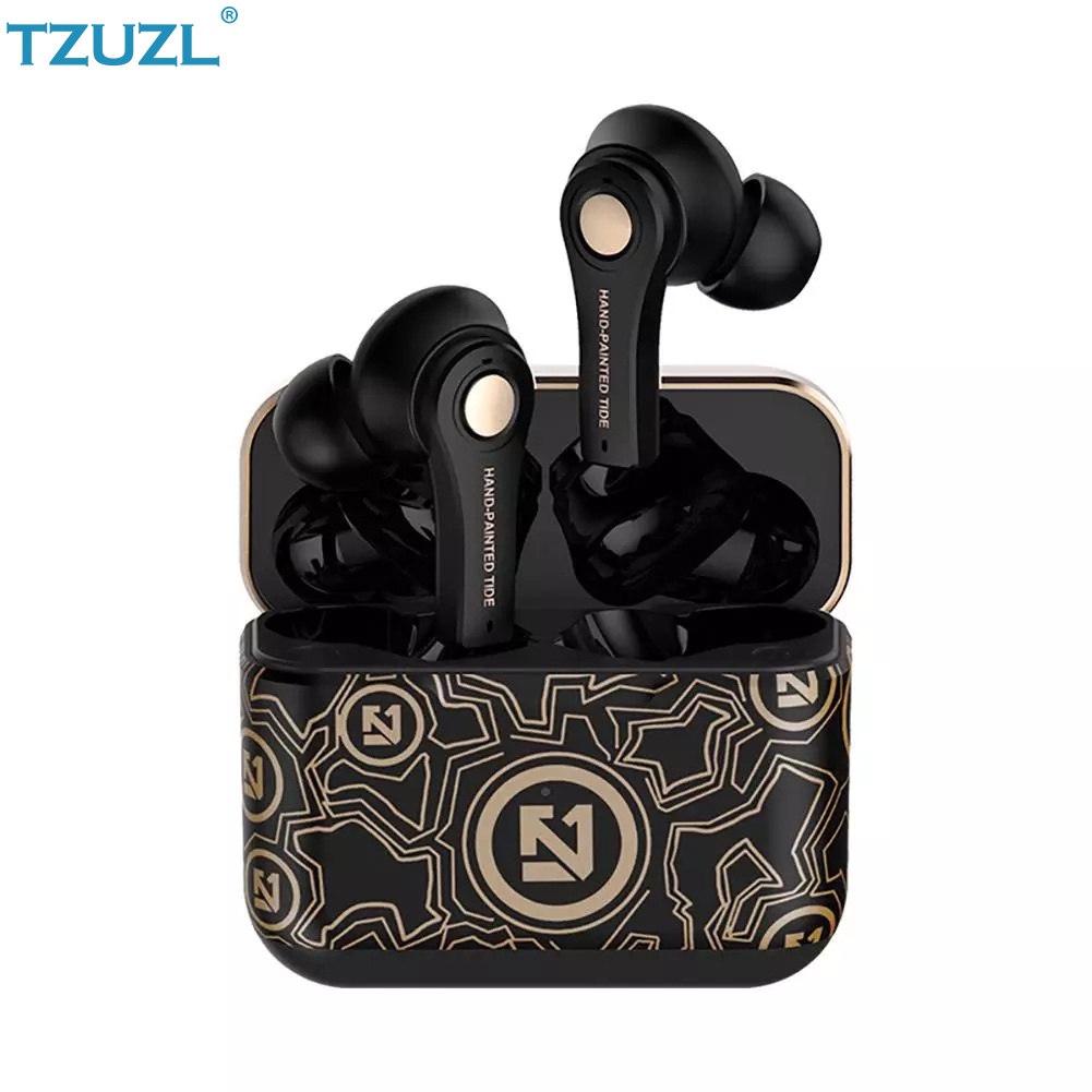 Tzuzl TS-100 หูฟังอินเอียร์ บลูทูธไร้สาย 5.0 ลดเสียงรบกวน พร้อมไมโครโฟน สําหรับผู้ชาย และผู้หญิง