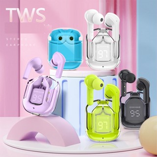 ใหม่ หูฟังเล่นเกมไร้สาย TWS BT HiFi BT 5.3 ลดเสียงรบกวน พร้อมไมโครโฟน สีโปร่งใส