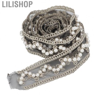 Lilishop Embroidered Lace  Pearl Trim Cutable 2 Yards  for DIY Sewing for Floral Patterns for Crafts