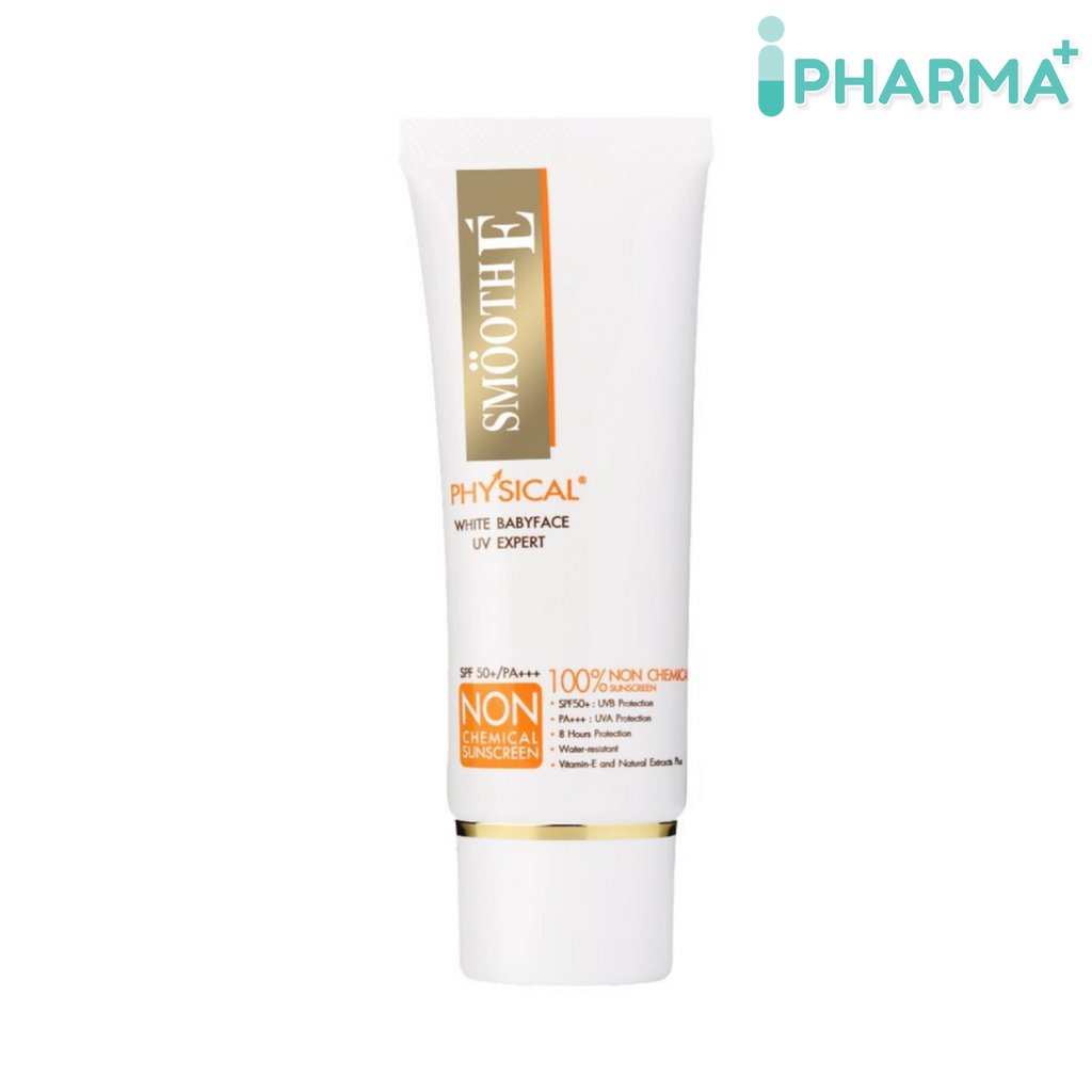 SMOOTH E PHYSICAL WHITE BABYFACE SPF 50+ PA+++ 40G. /BEIGE - สมูทอี ฟิสิคอล ไวท์ เบบี้เฟส SPF 50+40 กรัม /เบจ [iPha]