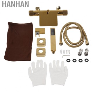 Hanhan Wall Bathtub Faucet  Bathtub Shower Systems Dual Control Switch Stainless Steel Hose  for Bathroom