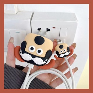 เคสซิลิโคน ป้องกันสาย USB ลายสุนัข สําหรับ Apple 18W 20W iPhone 15 14 13 12 11 Pro Max