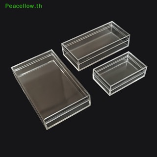 Peacellow กล่องพลาสติกใส ทรงสี่เหลี่ยม ขนาดเล็ก พร้อมฝาปิด สําหรับใส่เครื่องประดับ ลูกอม คริสตัล โคลน ตกแต่งเล็บ