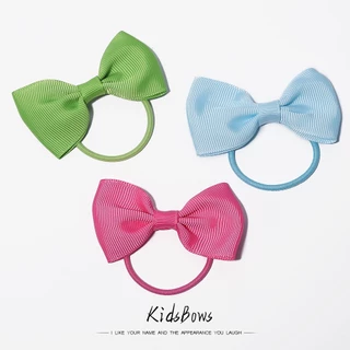 ริบบิ้นโบว์ ขนาดเล็ก พร้อมยางรัดผม แบบยืดหยุ่น สีแคนดี้ สําหรับเด็กผู้หญิง จํานวน 1 ชิ้น