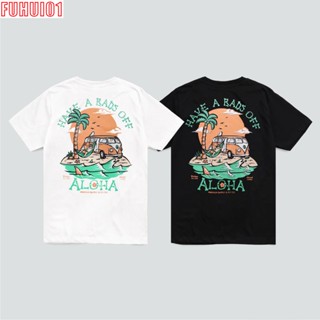 เสื้อยืดลาย รุ่น Aloha สีขาวและสีดำ ( ลิขสิทธิ์แท้ ) แขนสั้น เสื้อยืดชาย หญิง M L XL 2XL TS