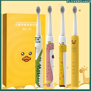 Children&amp;#39;s Electric Toothbrush Household Portable Yellow Duck Ultrasonic Soft Bristle Toothbrush A Generation Of Hair flower