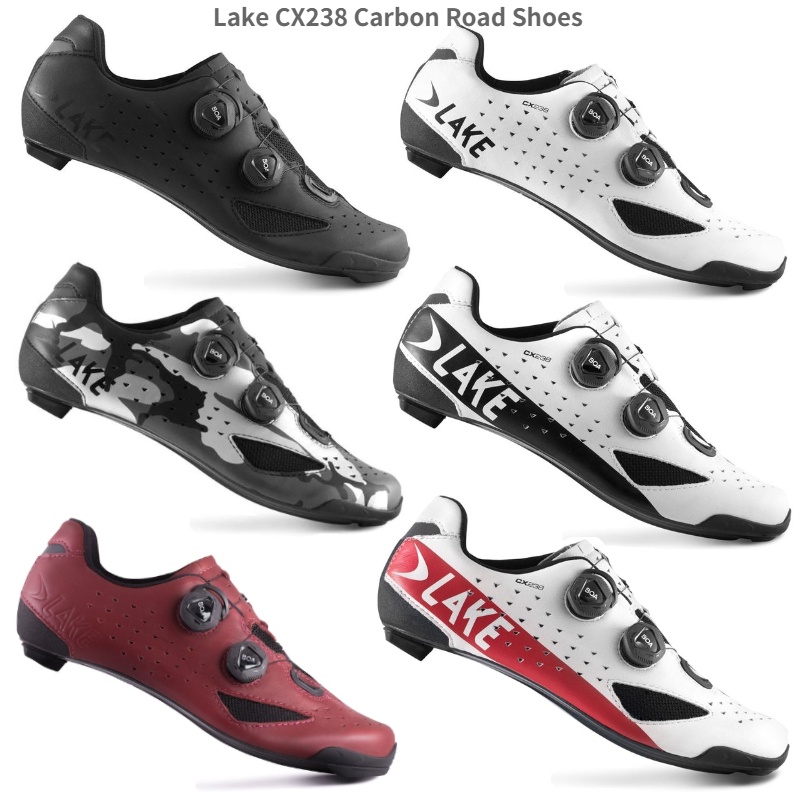 LAKE CX238 รองเท้าถนน Vent Carbon Road รองเท้า Road Lock รองเท้าปั่นจักรยาน