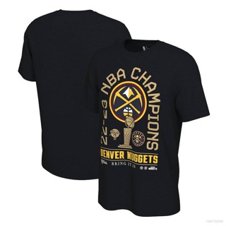 Qy เสื้อยืดแขนสั้น พิมพ์ลาย NBA Champions Denver Nuggets พลัสไซซ์ สําหรับทุกเพศ 2023