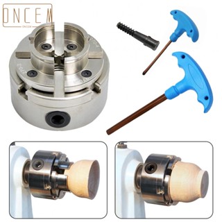 【ONCEMOREAGAIN】Scroll Chuck 4-Jaw Self-Centering Wood Lathe Chuck Set with 1Inch x 8TPI Thread