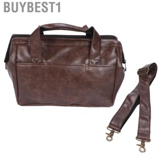 Buybest1 Hairstylist Clipper Bag  Wear Resistant PU Leather Brown Portable Bags Moderate Size Large  Sturdy for Hair Salon