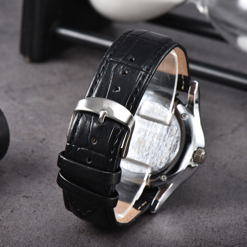 นาฬิกาข้อมือควอตซ์ สายหนัง หน้าปัดบอกปฏิทิน สไตล์นักธุรกิจ แฟชั่นสําหรับผู้ชาย - รูปที่ 2