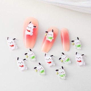 Pochacco อุปกรณ์ตกแต่งเล็บเรซิ่น ลายการ์ตูนสัตว์น่ารัก 3D DIY（1pcs）