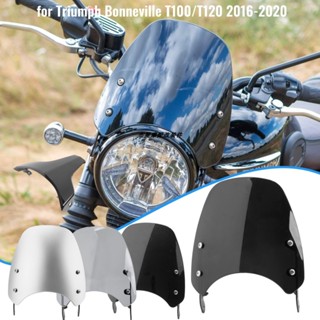 กระจกกันลม ด้านหน้า ดัดแปลง สําหรับ Triumph Bonneville T100 T120 16-21