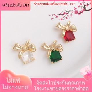 💖เครื่องประดับ DIY ขายส่ง💖จี้สร้อยคอ สร้อยข้อมือ ต่างหู ประดับโบว์ เพทาย ชุบทอง 14K DIY[จี้/ลูกปัด/สร้อยคอ/สร้อยข้อมือ/ต่างหู/กําไลข้อมือ]