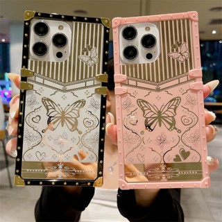 3D สําหรับ iPhone 11 Pro Max X XS XR i7 i8 i6s i6 plus SE 2020 SE3 เคสมือถือ Soft TPU Case เคสป้องกัน Glitter Trendy Butterfly Cover นิ่ม กันตก ประดับเพชร กลิตเตอร์