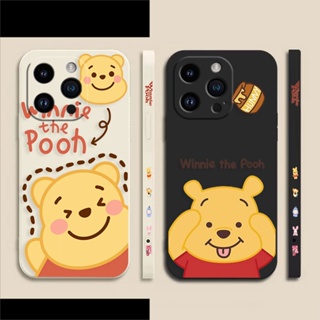 เคสโทรศัพท์มือถือ พิมพ์ลายการ์ตูนหมีพูห์ มีลายด้านข้าง สําหรับ Apple iPhone 14 11 12 13 Plus Pro Max XR XS X 6 6s 7 8 SE 2020 2022 Plus Mini Max