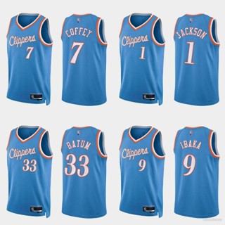 เสื้อกีฬาบาสเก็ตบอลแขนกุด ลายทีม Ani NBA Jersey Clippers Jackson Coffey Ibaka Batum สไตล์คลาสสิก