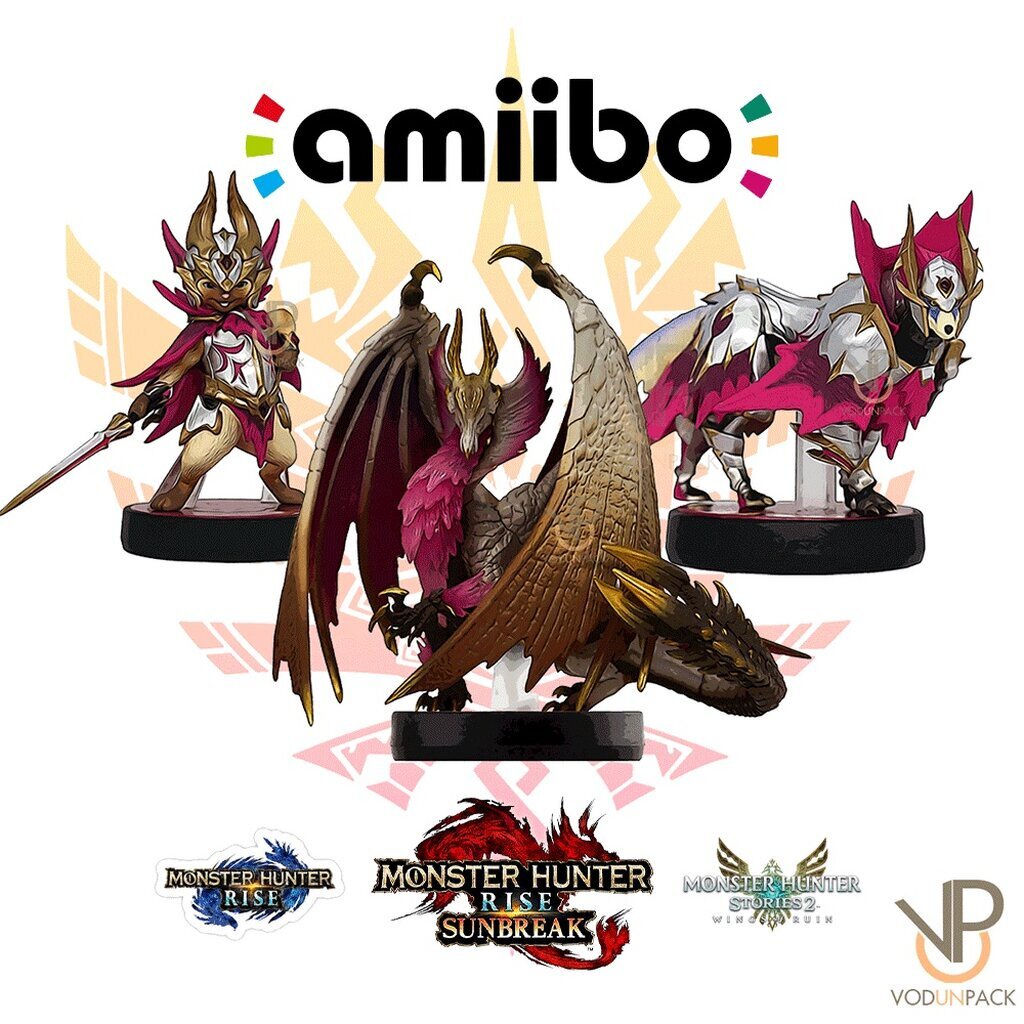 [amiibo Coin] แบบเหรียญ พร้อมส่ง Monster Hunter Rise / SunBreak / Stories Amiibo Coin NFC 1 ชุด มี 3