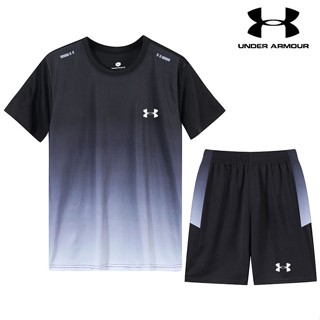 Under.armour ชุดกีฬา เสื้อแขนสั้น กางเกงขาสั้น ผ้าเรยอน ระบายอากาศ แห้งเร็ว สําหรับผู้ชาย เหมาะกับการวิ่ง เล่นบาสเก็ตบอล ฟิตเนส [M-5XL]