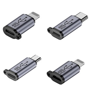 Iorsoul1 อะแดปเตอร์ชาร์จโทรศัพท์ iOS8pin Type-C Micro USB สายเคเบิลแปลงโลหะ