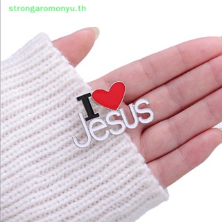 Strongaromonyu เข็มกลัดโลหะ รูป I LOVE JESUS Saint Christ สไตล์วินเทจ สําหรับผู้หญิง