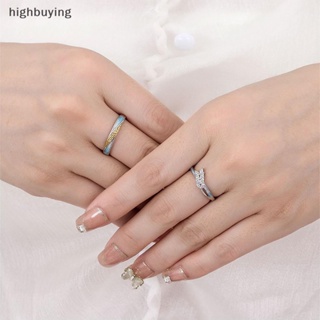 [highbuying] แหวนแฟชั่น รูปข้าวสาลี ปรับได้ เครื่องประดับ สําหรับคู่รัก ของขวัญวันวาเลน พร้อมส่ง