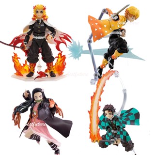 โมเดลฟิกเกอร์ Demon Slayer Figma Kamado Nezuko Tanjiro Agatsuma Zenitsu Rengoku Kyoujurou Articulado ของเล่นสําหรับเด็ก