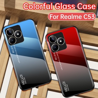 เคสโทรศัพท์มือถือแบบแก้วแข็ง กันกระแทก หลากสี แฟชั่นหรูหรา สําหรับ Realme C53 2023 RealmeC53 4G Realme Realme Realme C 53 53C