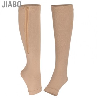 Jiabo Leg Support Stocking Open Toe Design Elastic Zipper Nylon Socks