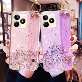 เคสโทรศัพท์มือถือนิ่ม แบบใส ลายดาวอวกาศ พร้อมสายคล้องมือ สําหรับ Realme C53 C55 NFC 10T 10 Pro+ Pro 5G Coca-Cola Edition 4G Plus 2023 RealmeC53