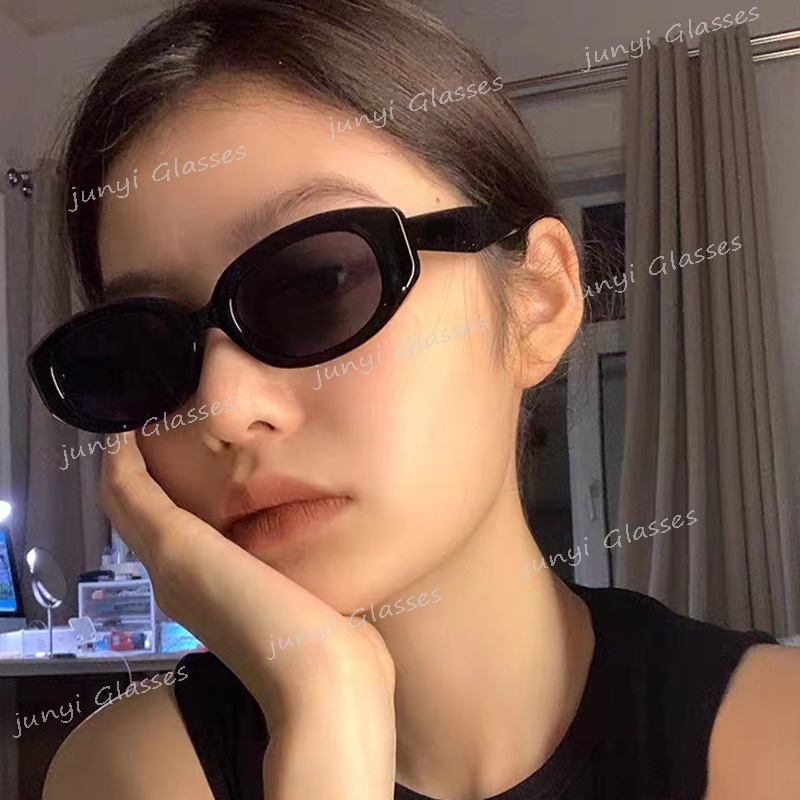 Millennial แว่นตากันแดด กรอบทรงวงรี ป้องกันรังสียูวี พรีเมี่ยม สไตล์ยุโรป และอเมริกา สําหรับผู้หญิง Y2k - รูปที่ 3