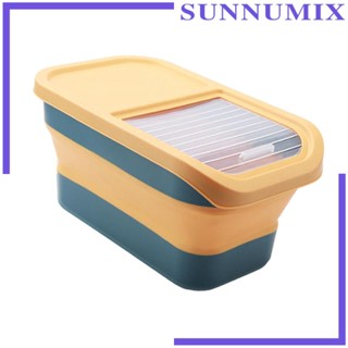 [Sunnimix] กล่องเก็บอาหารสุนัข แมว แบบพับได้ พร้อมฝาปิด และถ้วยตวง